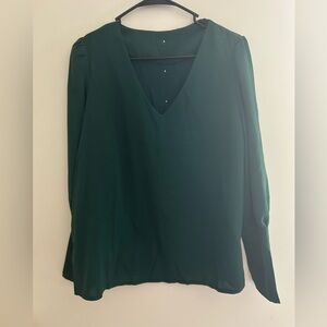 SHEIN Green V-Neck Blouse